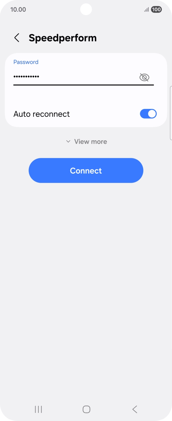 Key in the password for the WiFi network and press Connect.