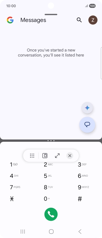 Press the end icon.