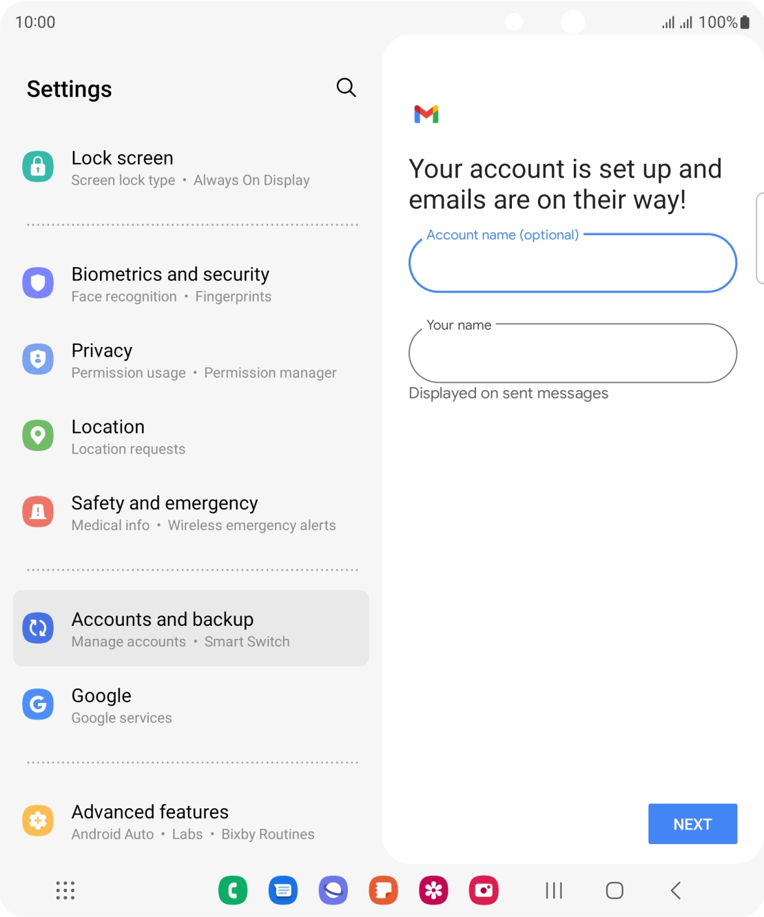 Press Your name and key in the required sender name.
