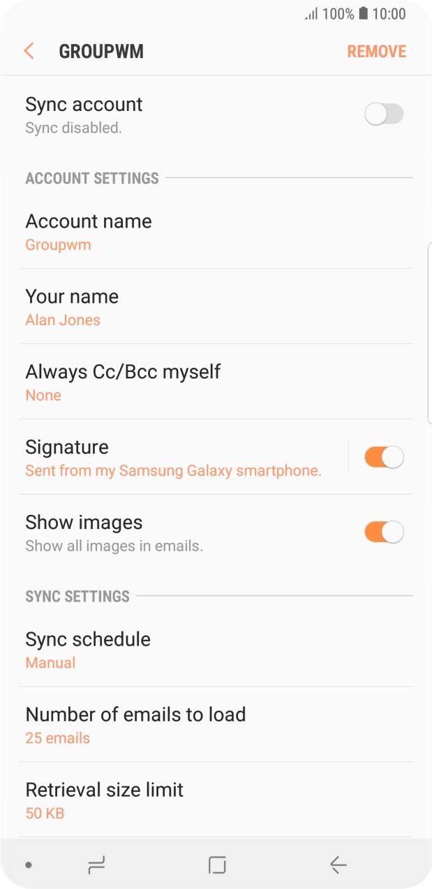 Press the indicator next to 'Sync account' to turn on the function. Press the indicator next to 'Sync account' to turn on the function.