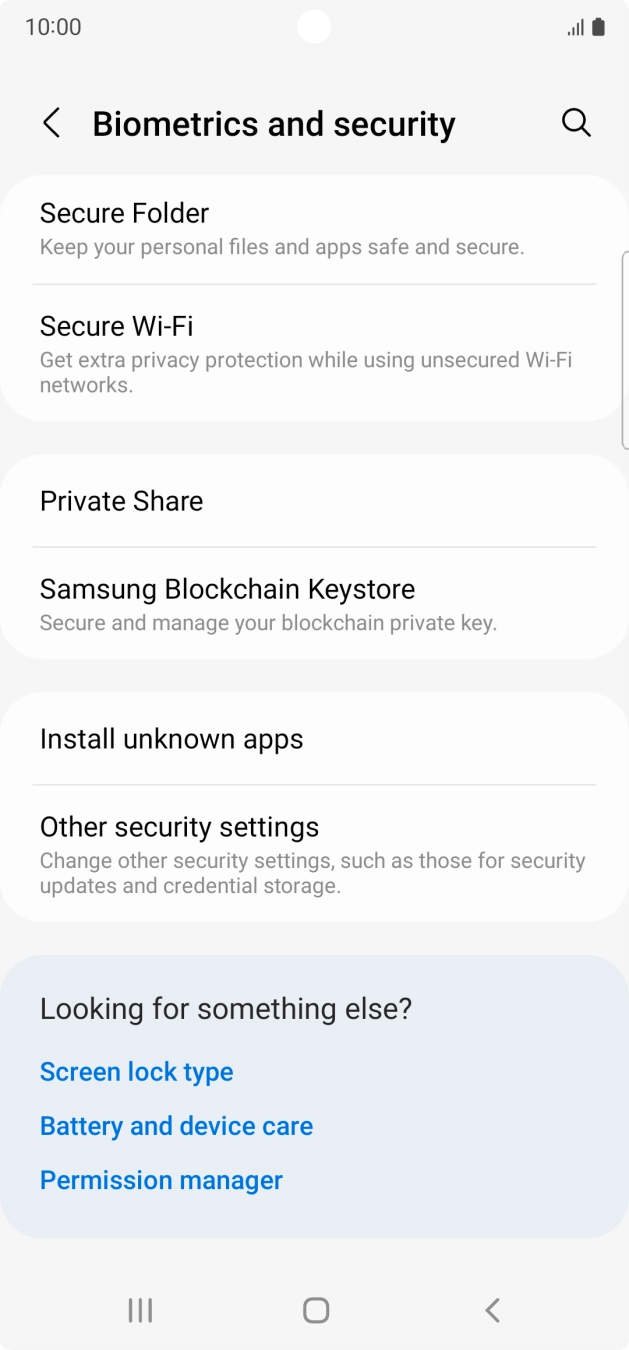 Press Other security settings.