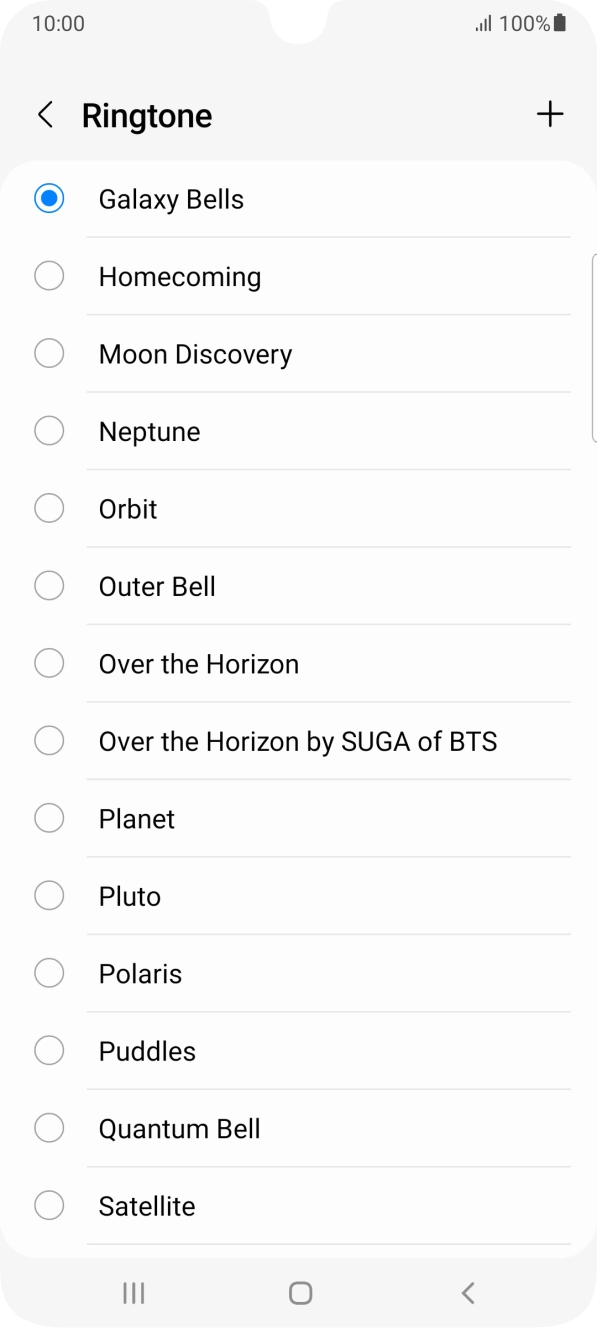 Press the add ring tone icon.