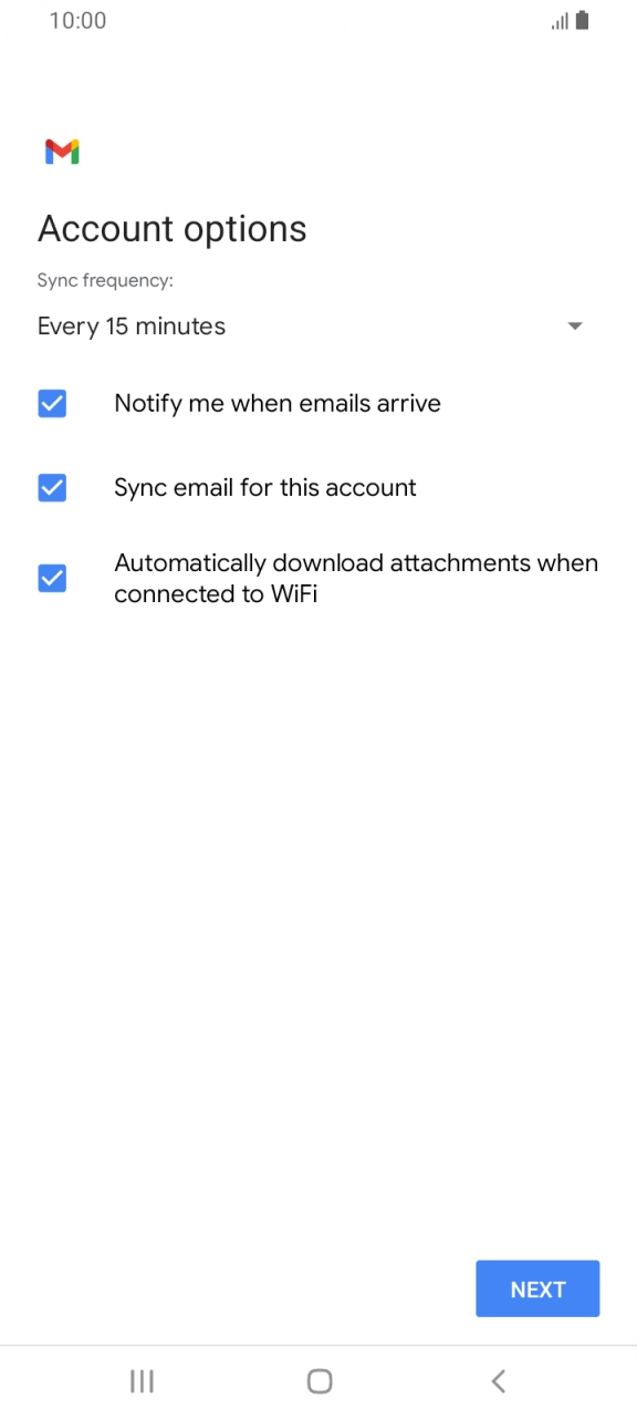 Press the drop down list below 'Sync frequency:'. Press the drop down list below 'Sync frequency:'.