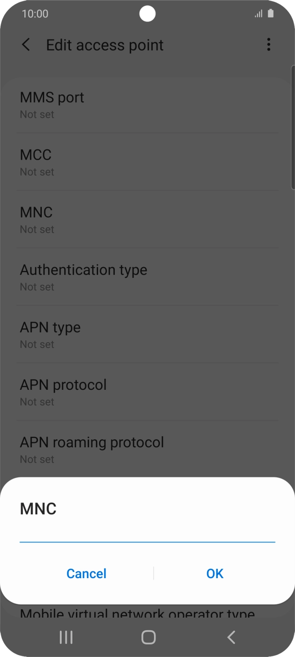 Key in 10 and press OK.