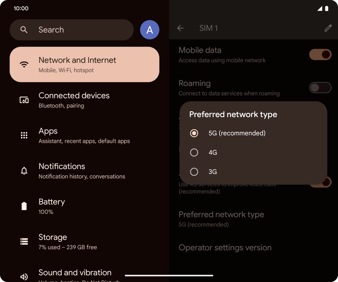 Press the required network mode. Press the required network mode.