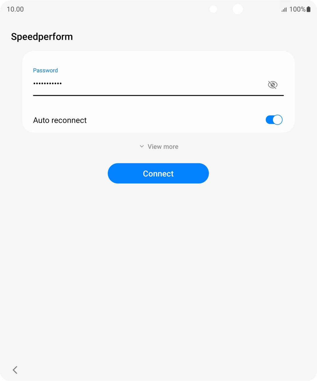 Key in the password for the WiFi network and press Connect.