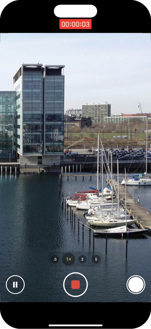 Press the stop icon to stop the recording.