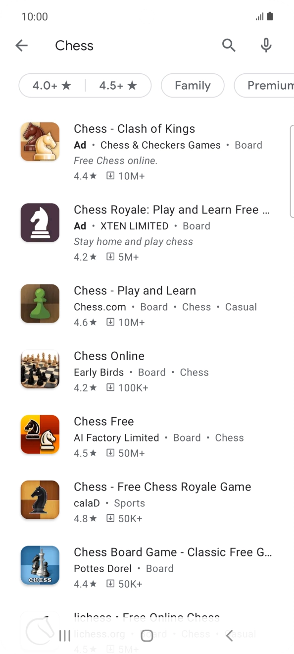 Press the required app. Press the required app.