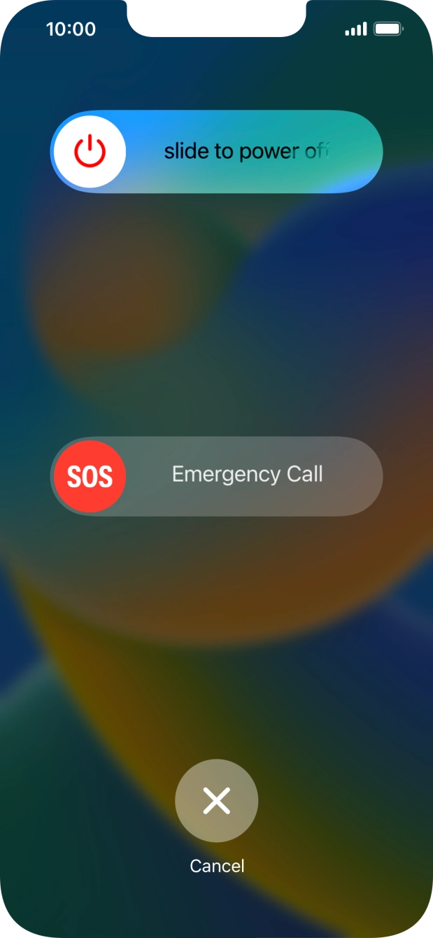 Press and drag the power off icon right.