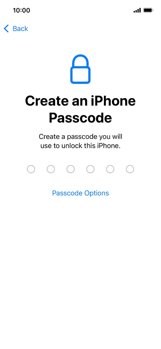 Press Passcode Options.