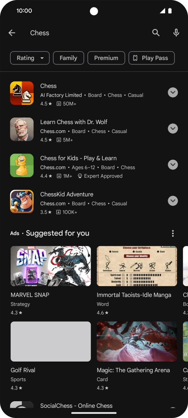 Press the required app.
