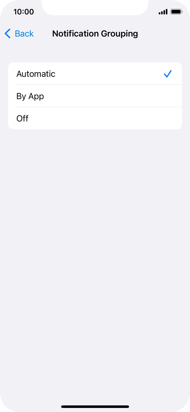 Press the required setting. Press the required setting.