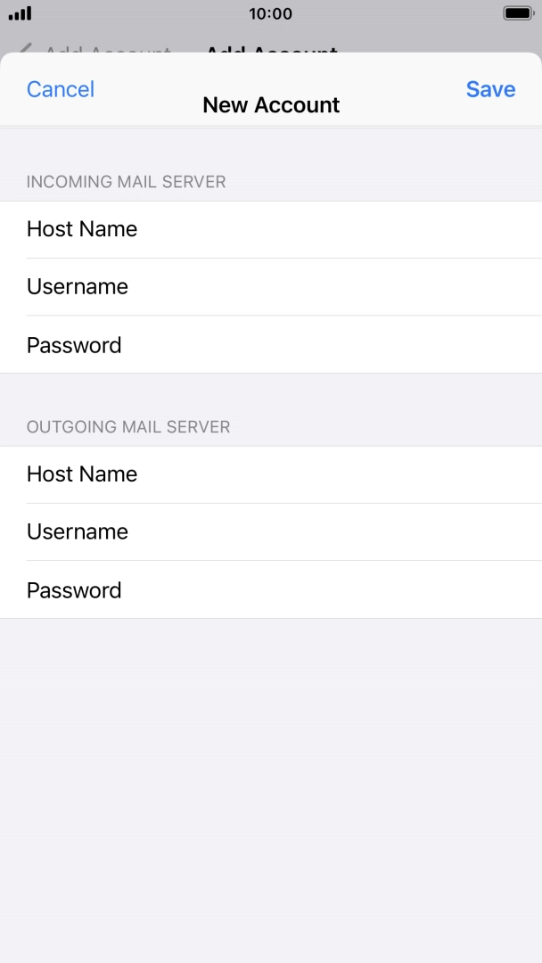Press Save. Your email account has now been set up. To select more settings for incoming and outgoing server, proceed with the following steps. Press Save. Your email account has now been set up. To select more settings for incoming and outgoing server, proceed with the following steps.