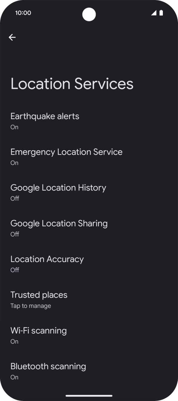 Press Location Accuracy. Press Location Accuracy.