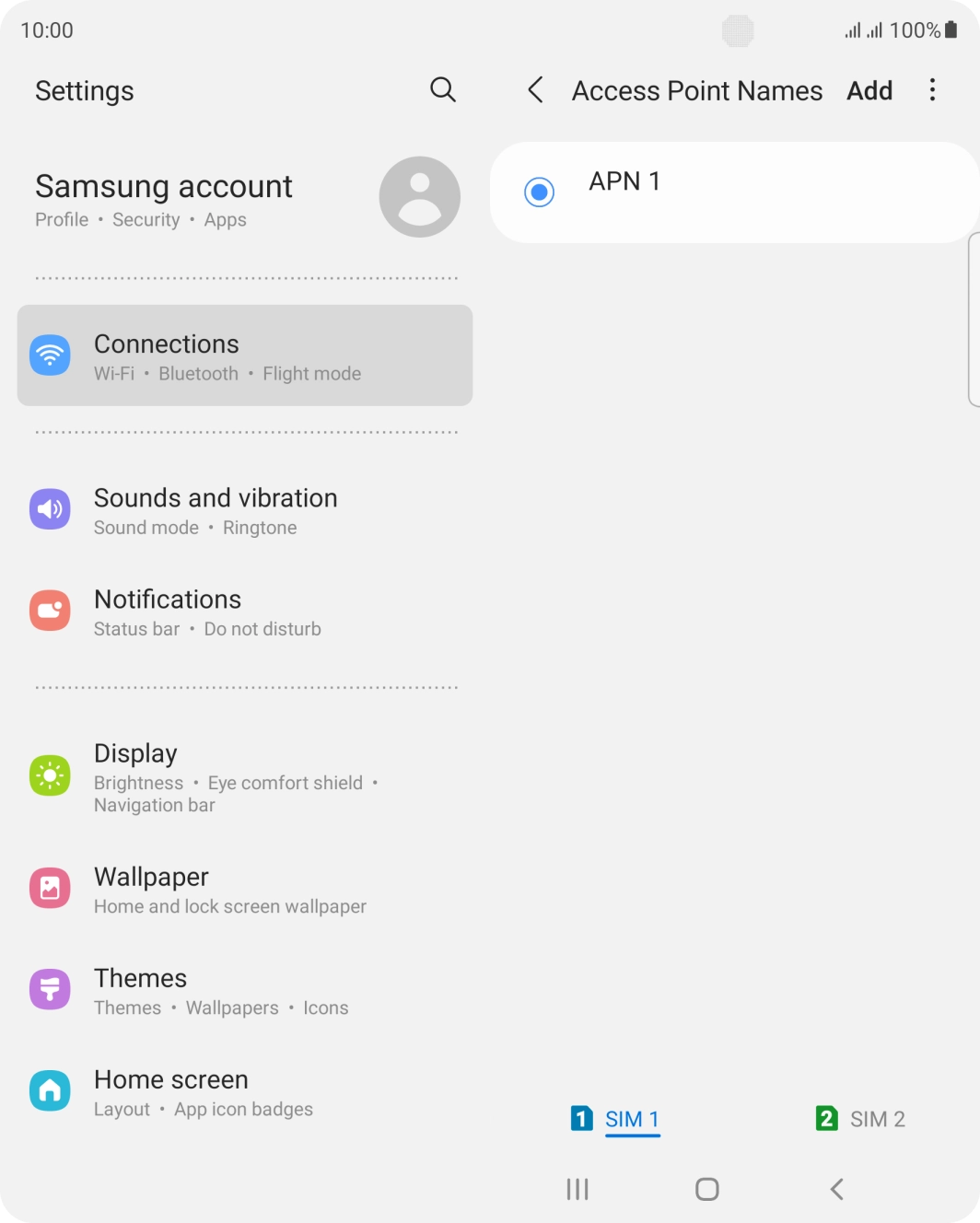 Press the required SIM. Press the required SIM.