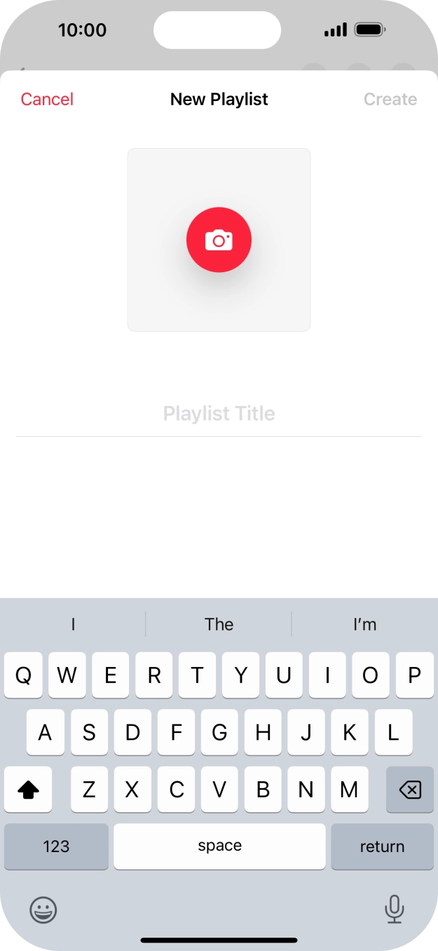 Press the text input field and key in a name for the playlist. Press the text input field and key in a name for the playlist.