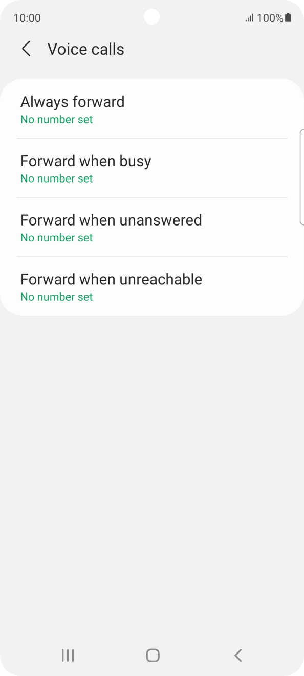 Press the required divert type.