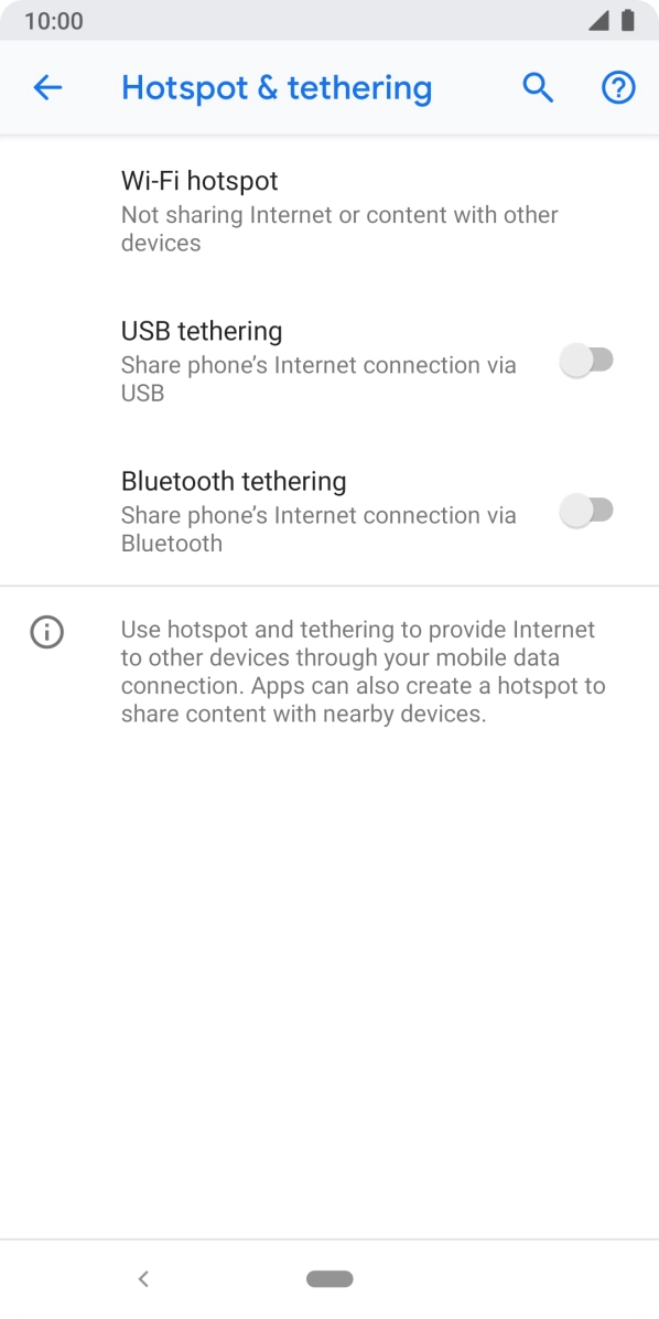 Press Wi-Fi hotspot. Press Wi-Fi hotspot.