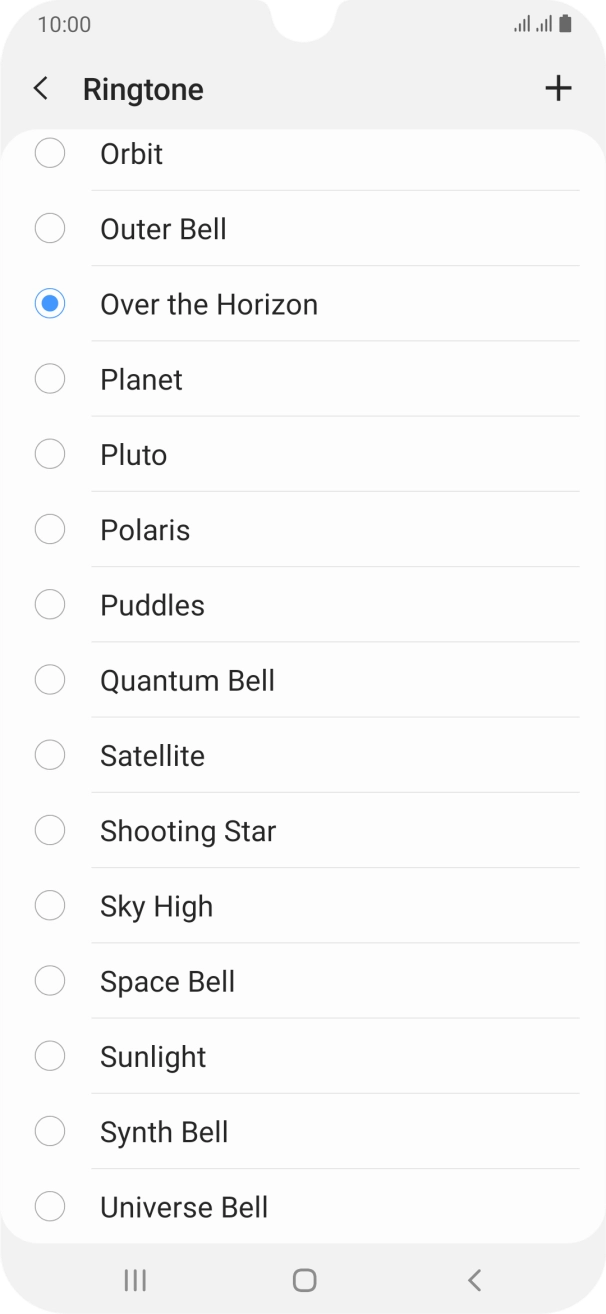 Press the add ring tone icon.