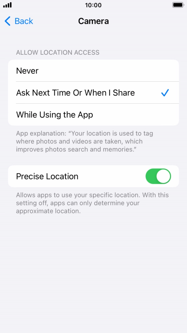 Press the required setting to turn the function on or off. Press the required setting to turn the function on or off.