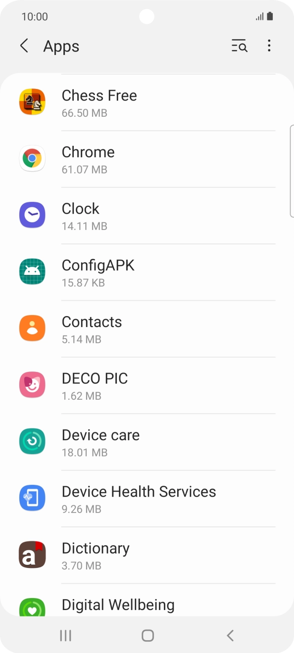 Press the required app.