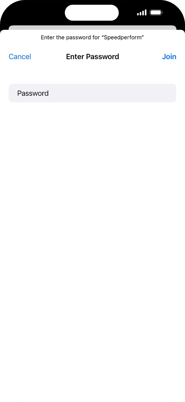 Key in the password for the WiFi network and press Join.