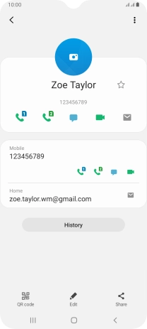 Press the call icon next to the required SIM.