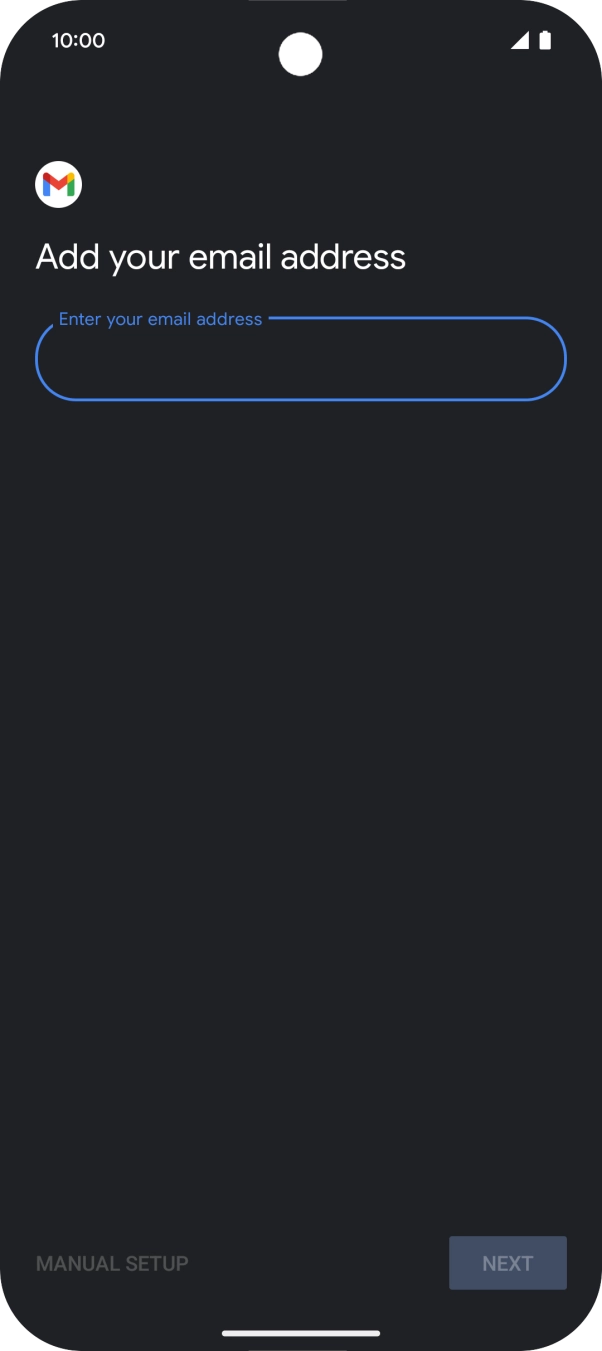 Press the field below 'Enter your email address' and key in your email address.