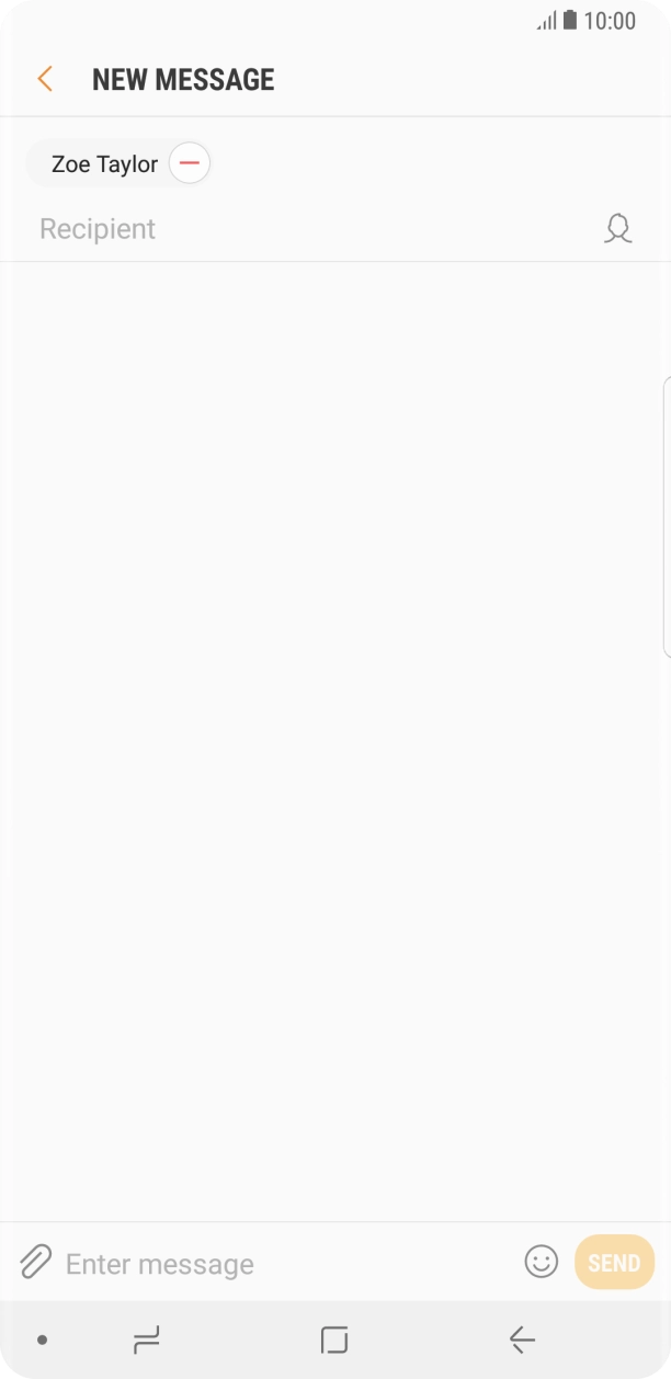 Press the text input field and write the text for your text message.