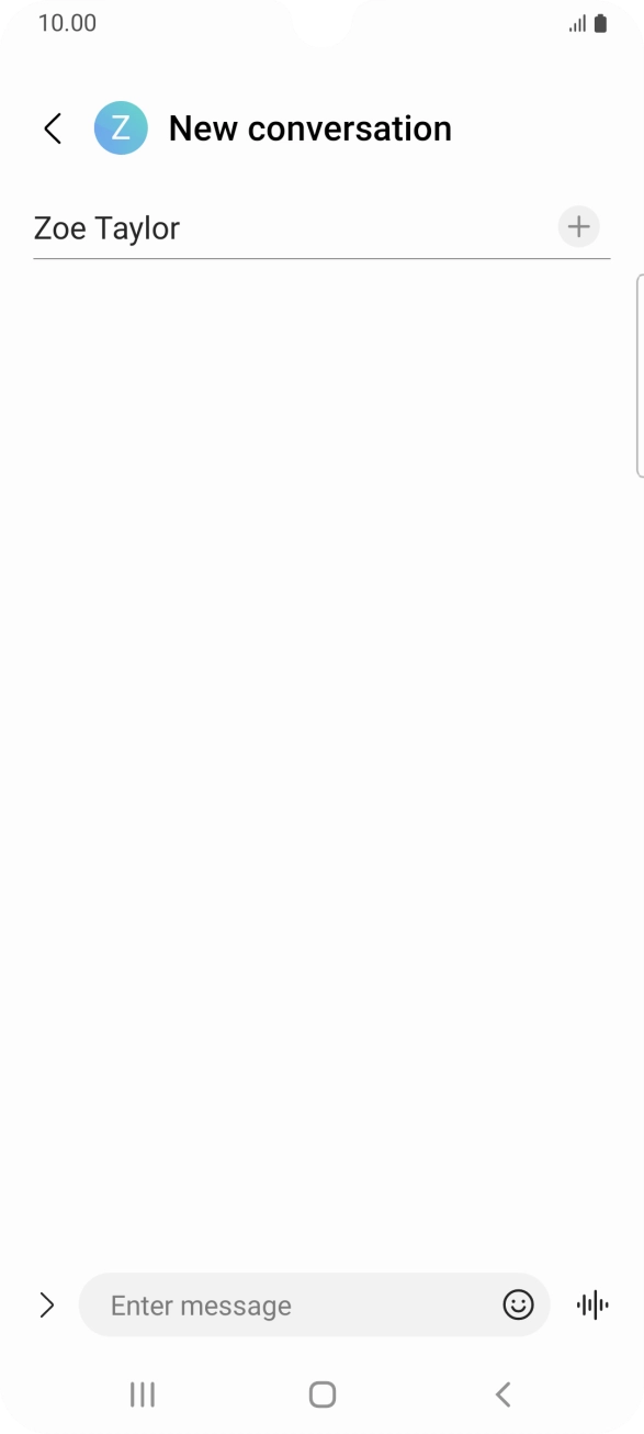 Press the text input field and write the text for your text message.