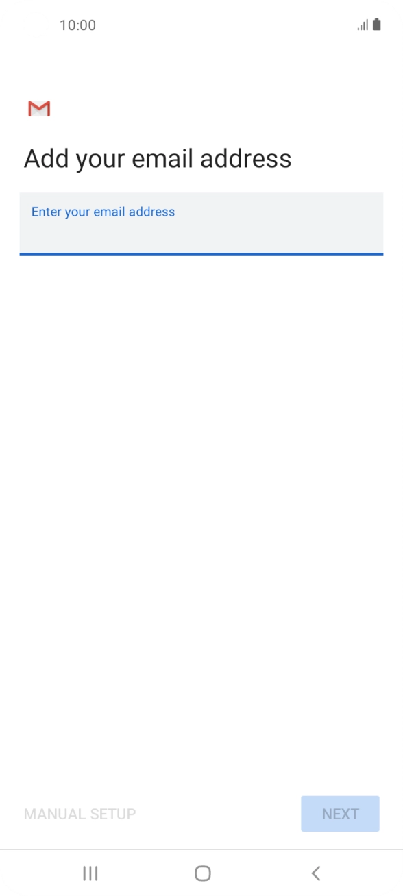Press the field below 'Enter your email address' and key in your email address.