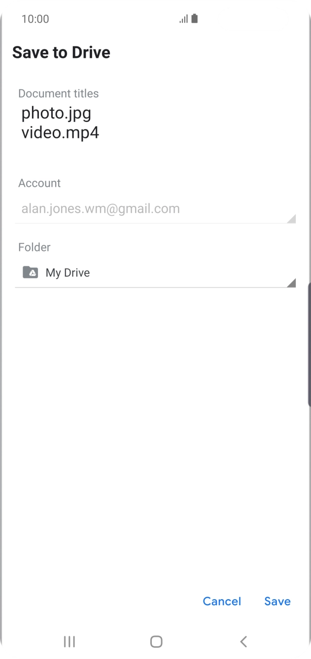 Press the field below 'Folder' and go to the required folder. Press the field below 'Folder' and go to the required folder.