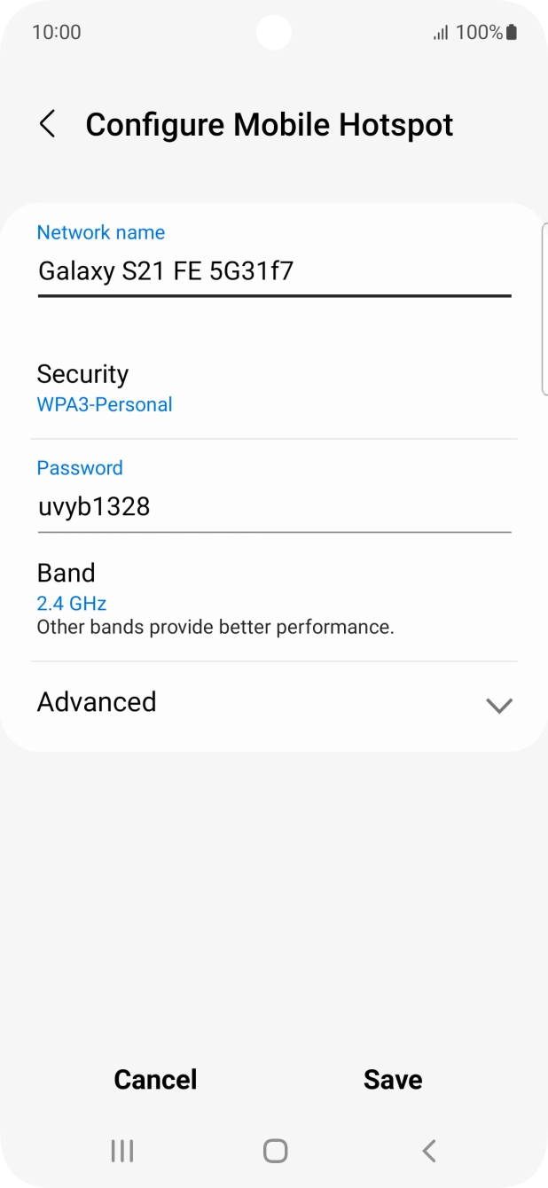 Press the field below 'Password' and key in the required password. Press the field below 'Password' and key in the required password.