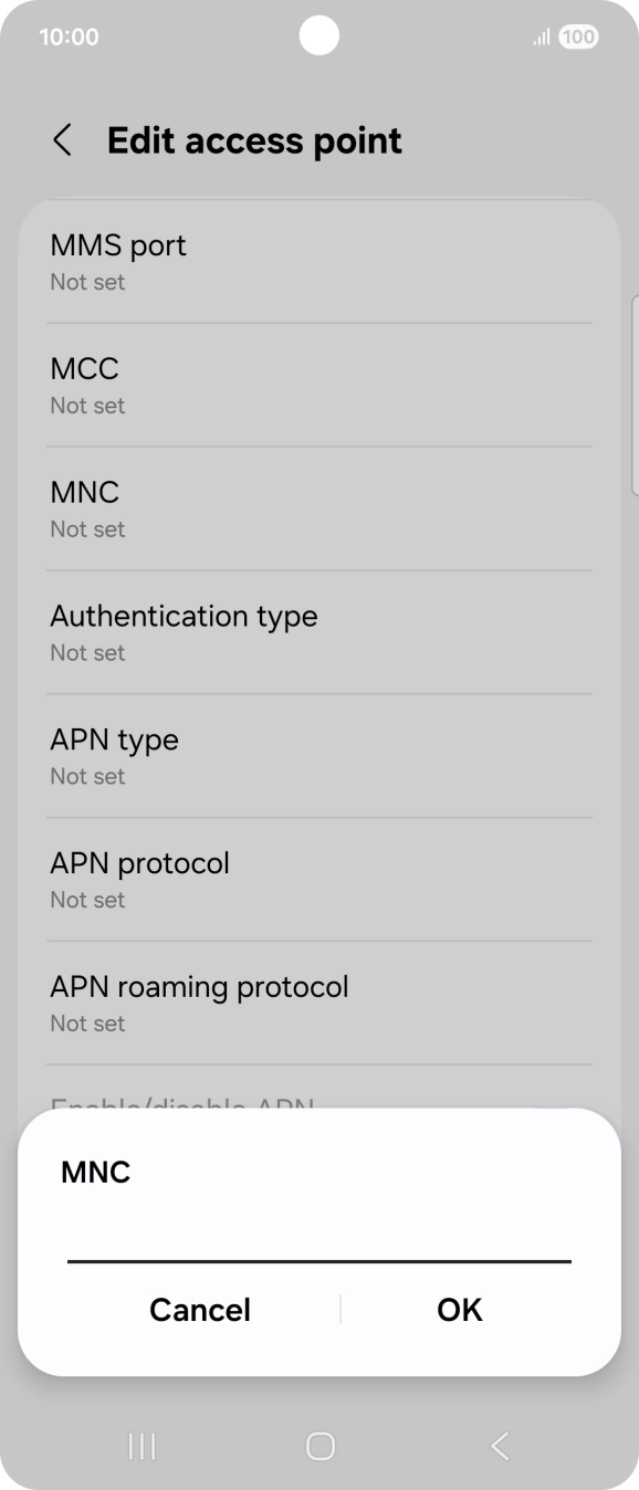 Key in 10 and press OK.