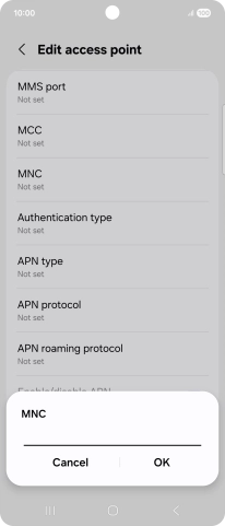 Key in 10 and press OK.
