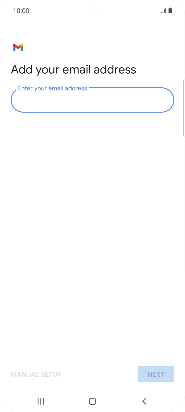 Press the field below 'Enter your email address' and key in your email address.