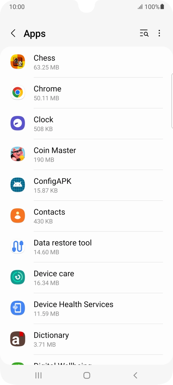 Press the required app.