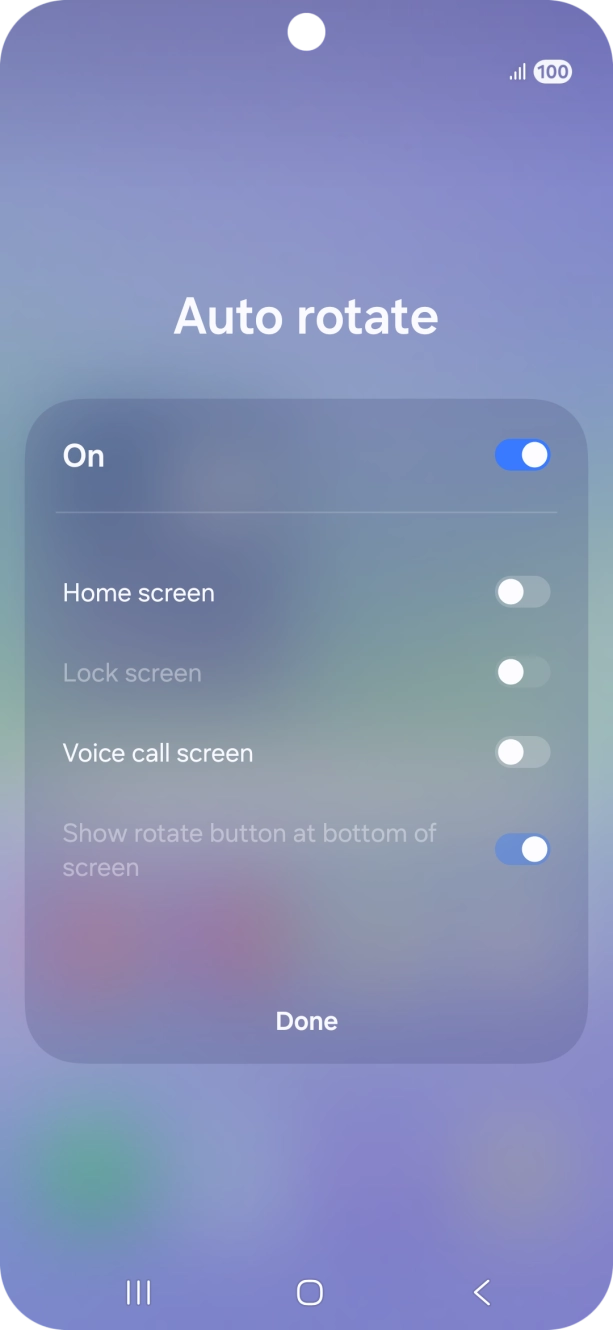 Press the indicators next to the required settings to turn them on or off.