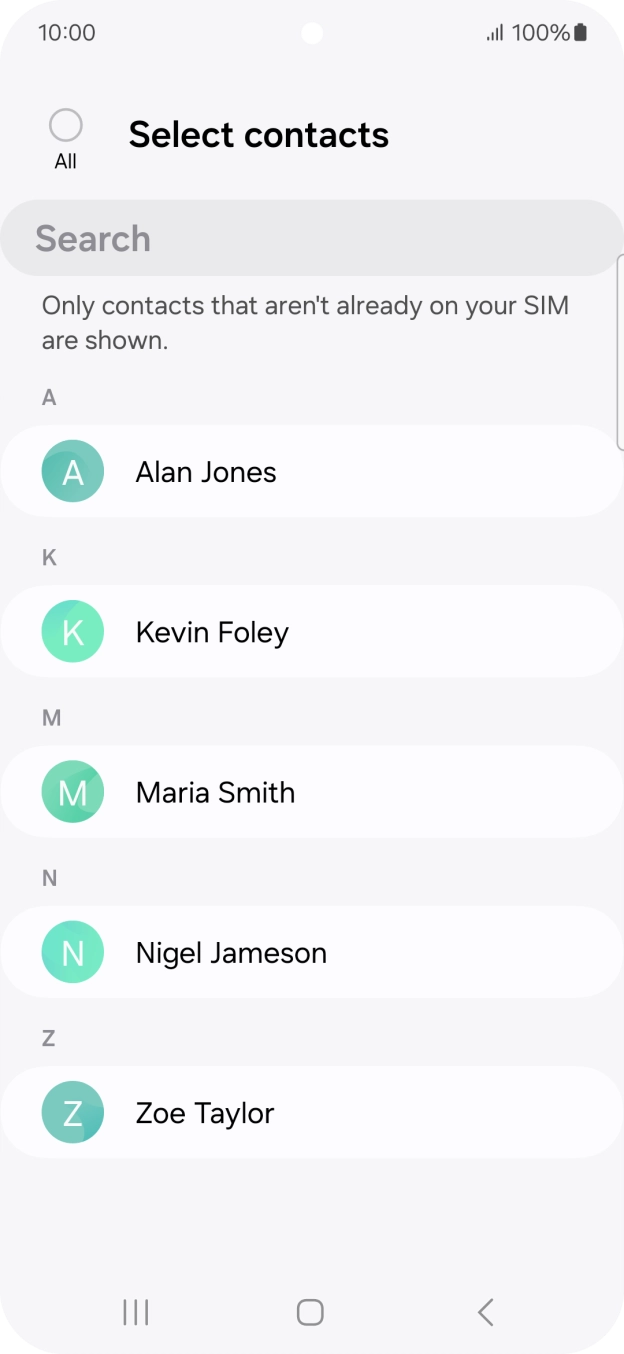 Press the field above 'All'. Press the field above 'All'.