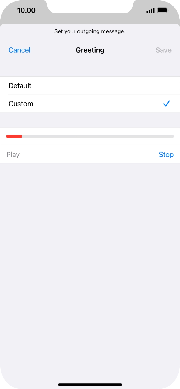 Press Stop to stop recording.