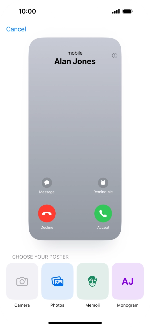 Press the required category and follow the instructions on the screen to select and save the required picture to your Contact Poster. Press the required category and follow the instructions on the screen to select and save the required picture to your Contact Poster.