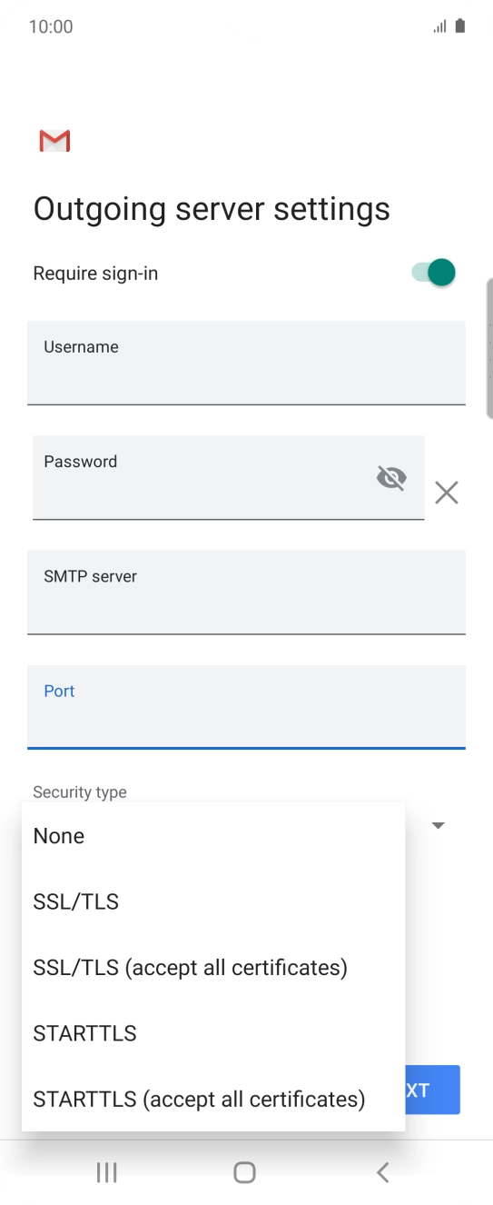 Press None to turn off the function.