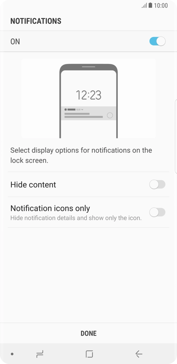 Press the required settings. Press the required settings.