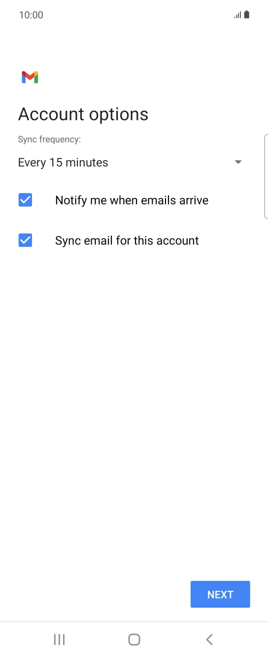 Press the drop down list below 'Sync frequency:'. Press the drop down list below 'Sync frequency:'.