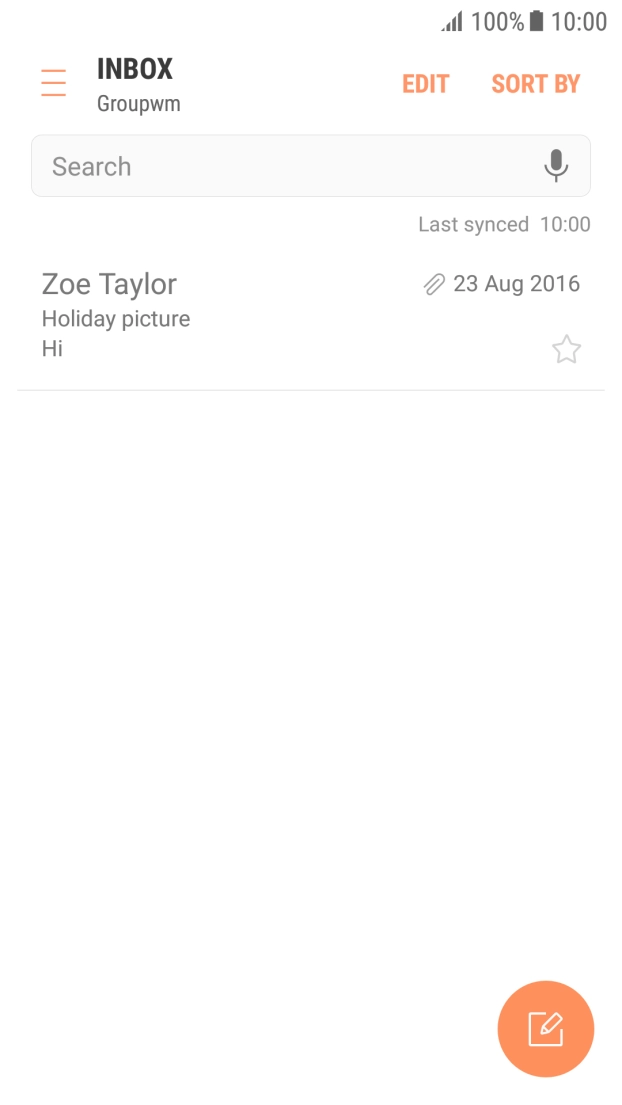 Press the new email icon.