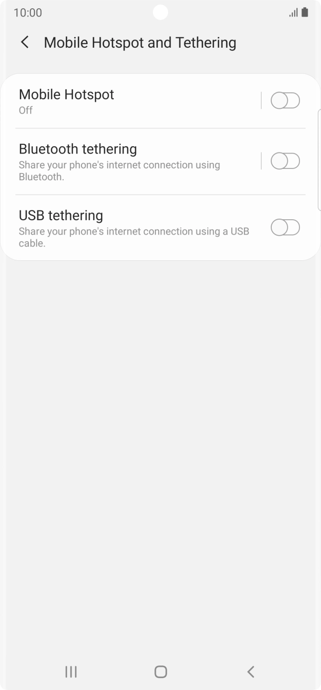 Press Mobile Hotspot.