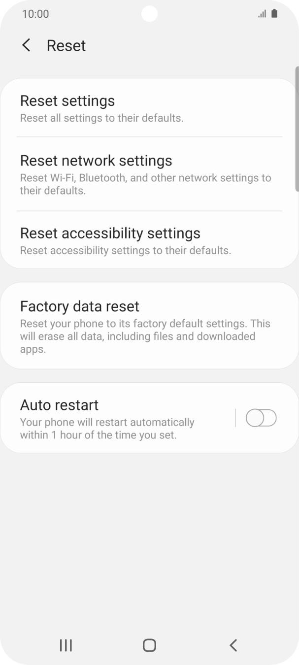 Press Factory data reset.