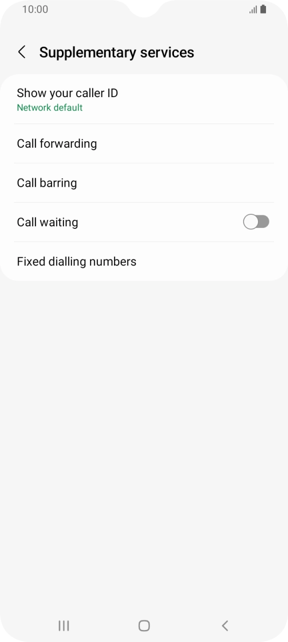 Press the indicator next to 'Call waiting' to turn the function on or off.
