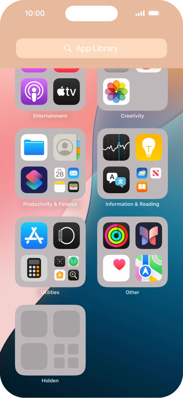 The app is now placed in the Hidden folder in the App Library.