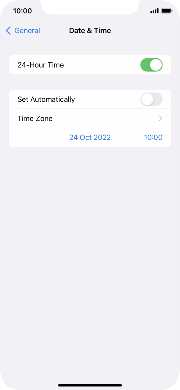 Press the indicator next to 'Set Automatically' to turn on the function.